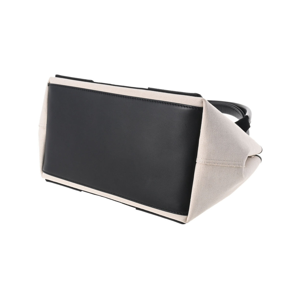 Balenciaga Blue Black Cabas Canvas White Handbag Navy The - Picture 5 of 11